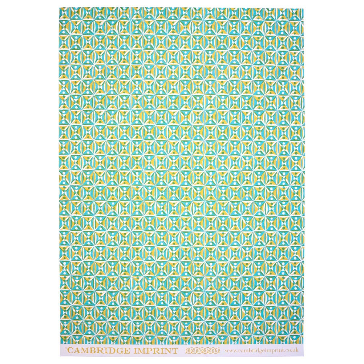 NEW // Cambridge Imprint - Patterned Paper Kaleidoscope Yellow and Turquoise