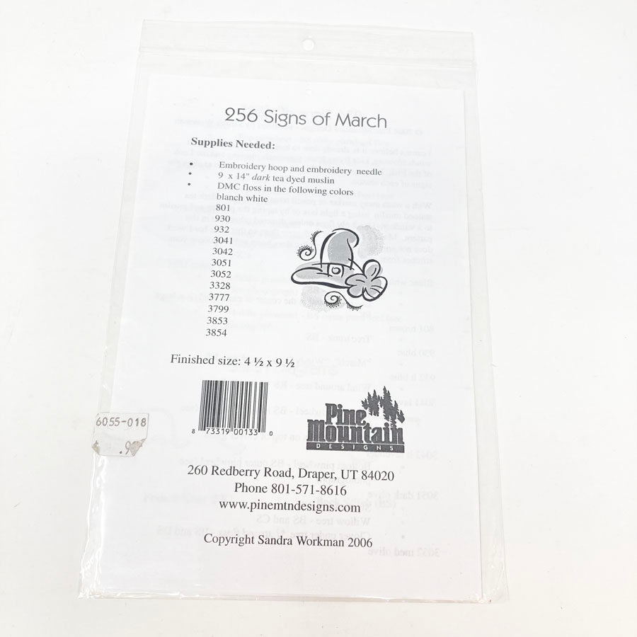 Signs of March Pine Mountain Designs Needlework Pattern