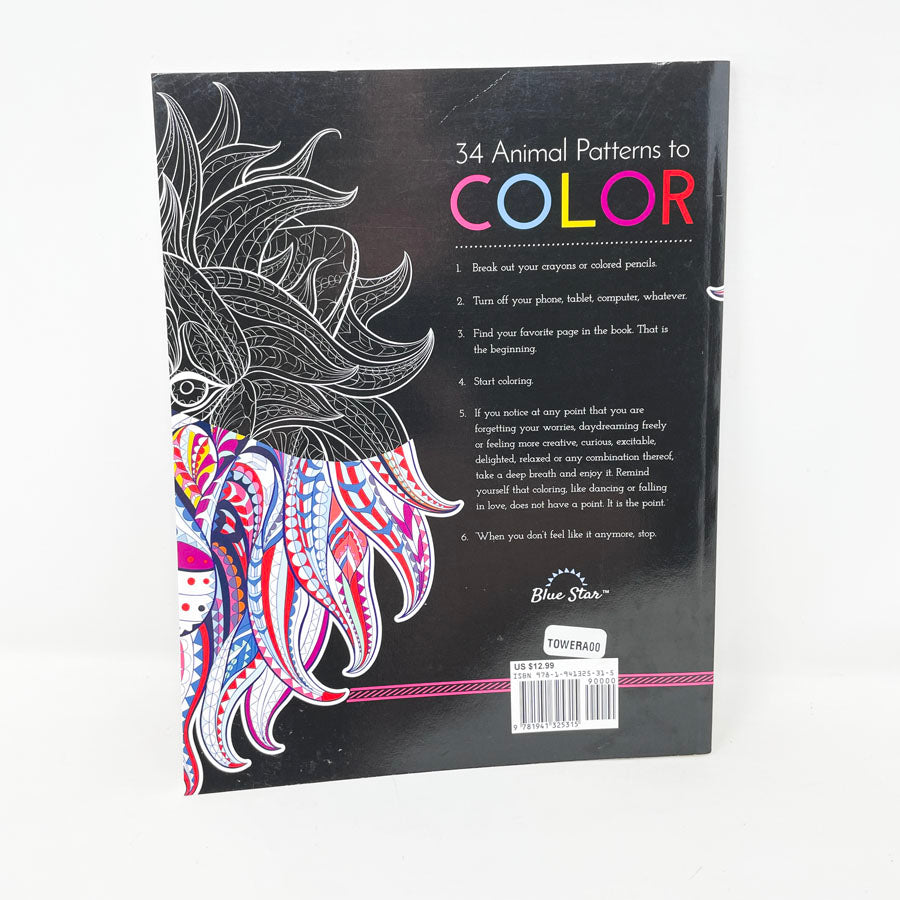 Adult Coloring Book Stress Relieving Animal Designs