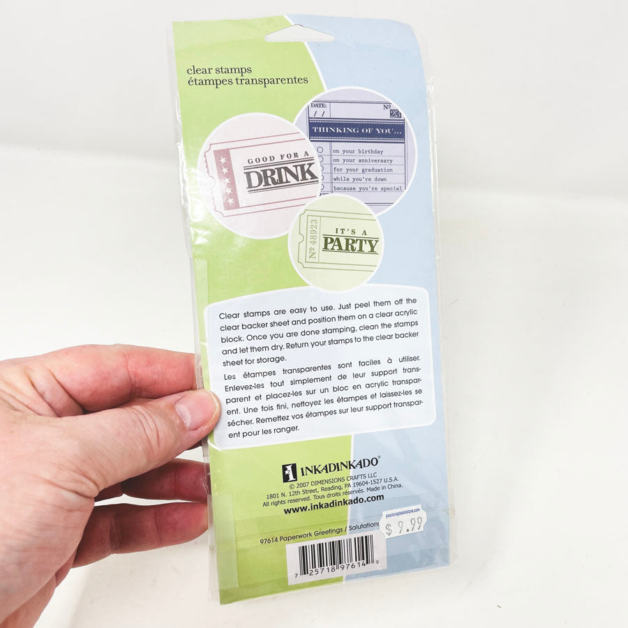Paperwork Greetings Inkadinkado Clear Stamps