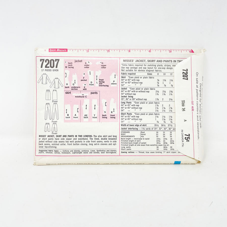 7207 Suit Pattern (14) - Simplicity - 1967
