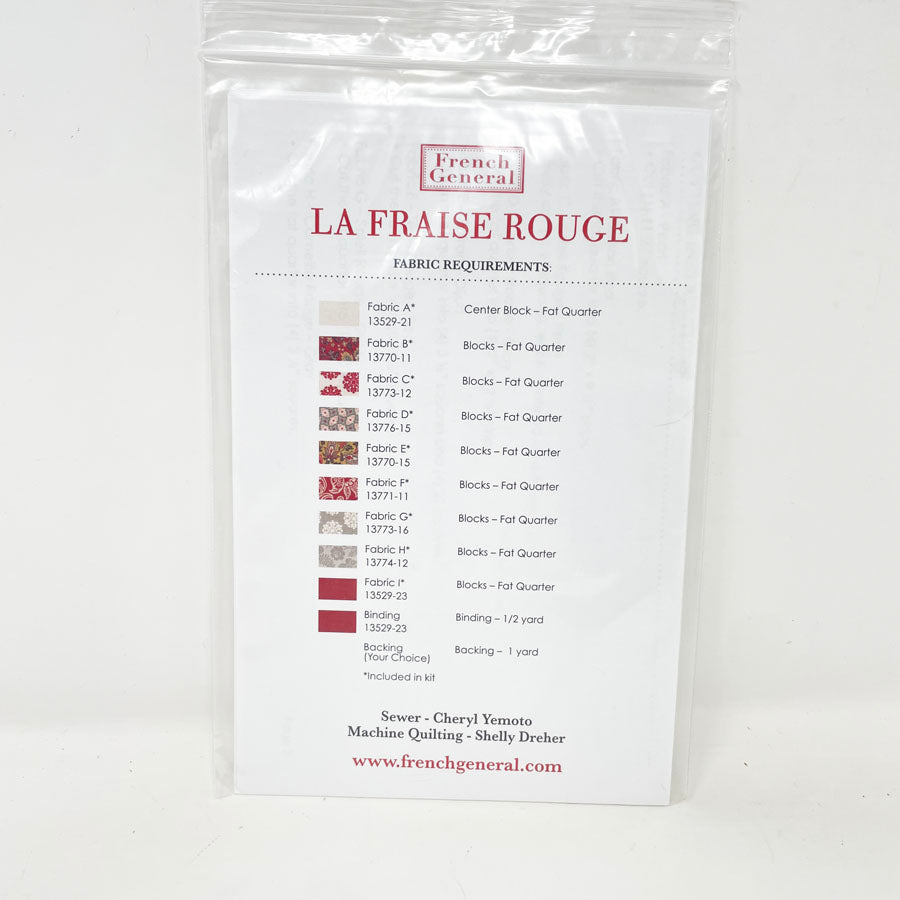 La Fraise Rougge Quilt Pattern by French General