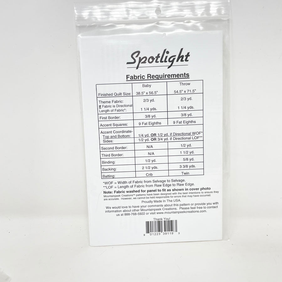 Spotlight Quilt Pattern by Mountainpeek Creations