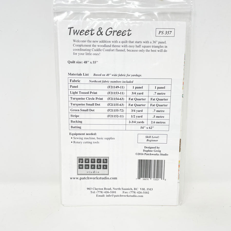 Tweet and Greet Quilt Pattern by Patchworks Studio