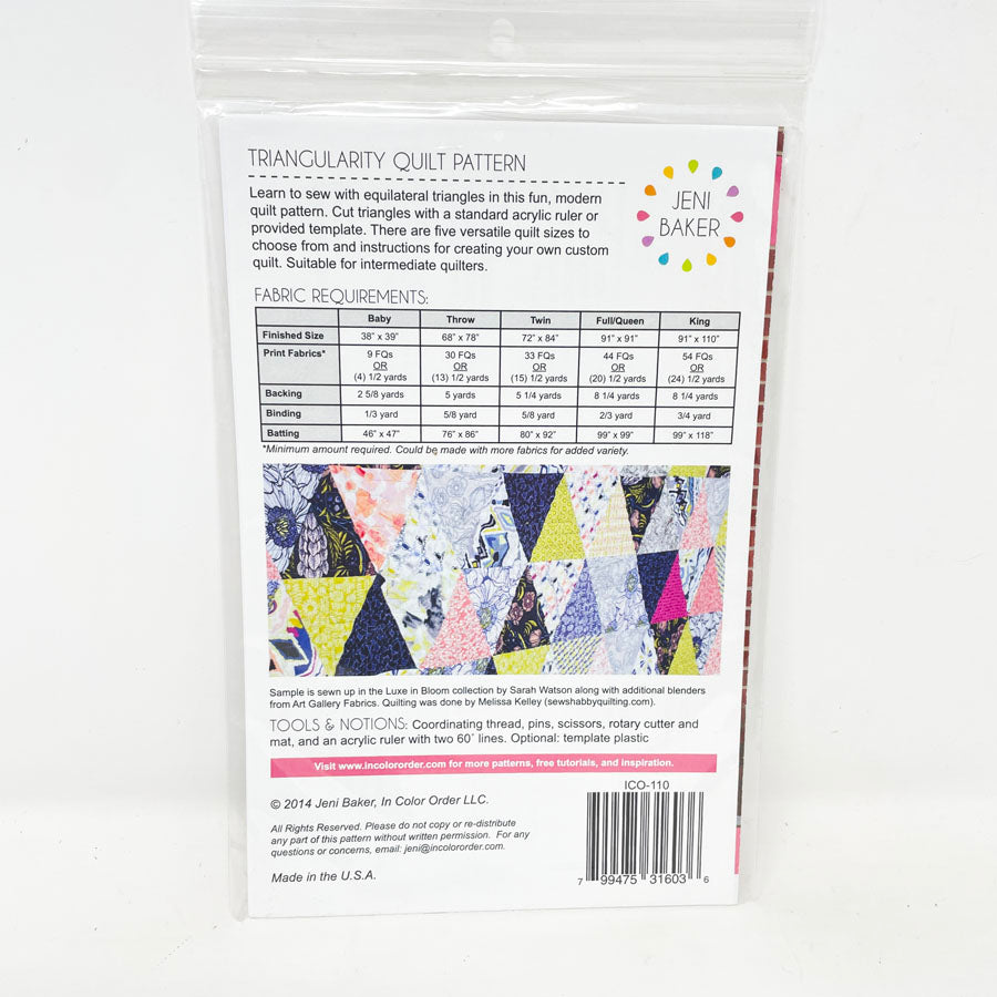 Triangularity Quilt Pattern #110 by Jeni Baker