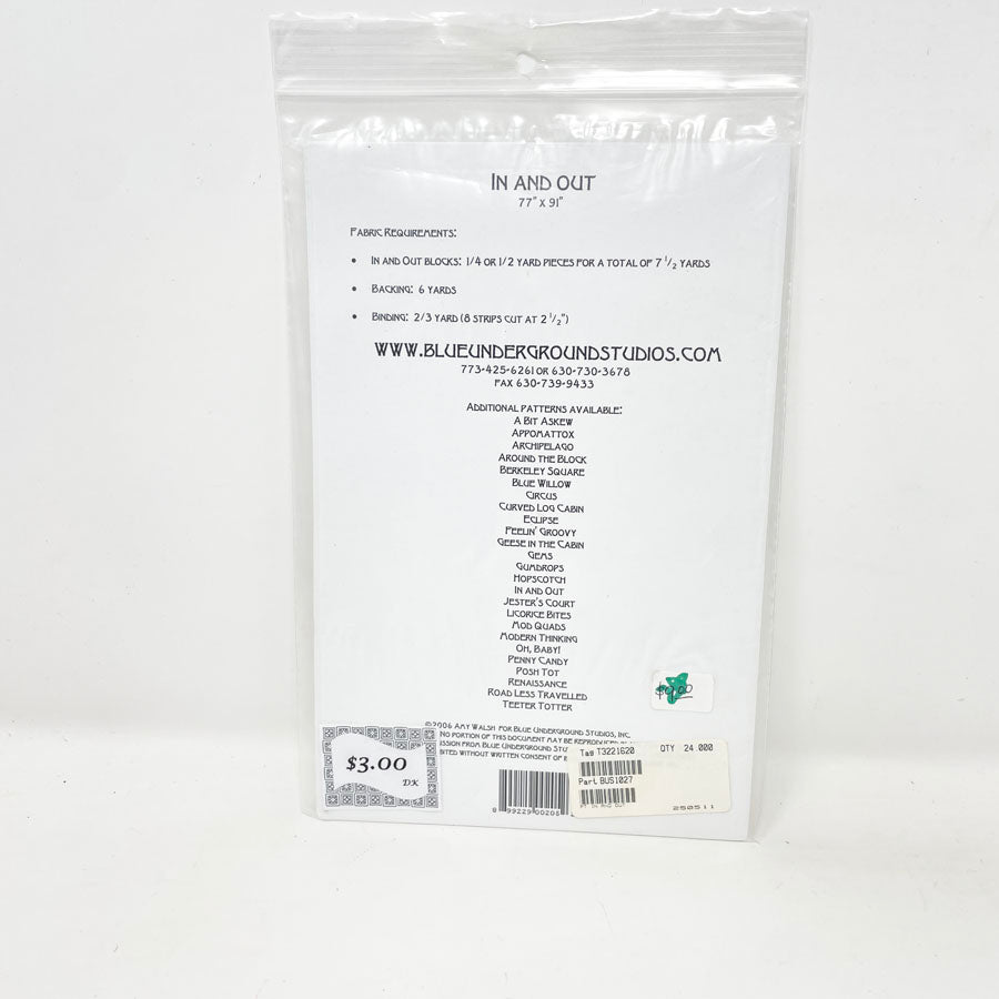 In and Out Quilt Pattern by Blue Underground