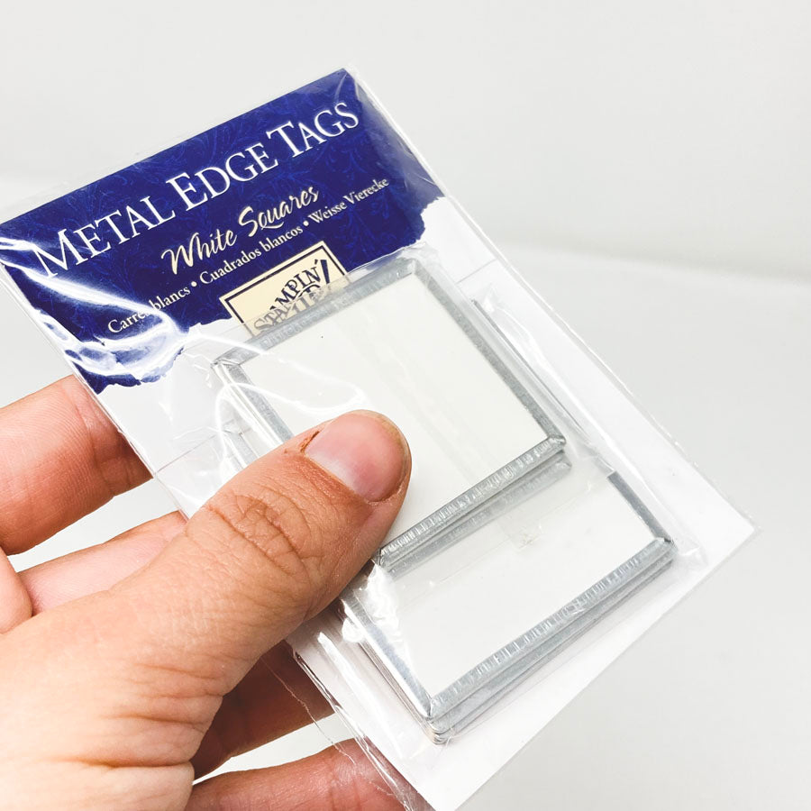StampinUP Metal Edge Tags White Squares