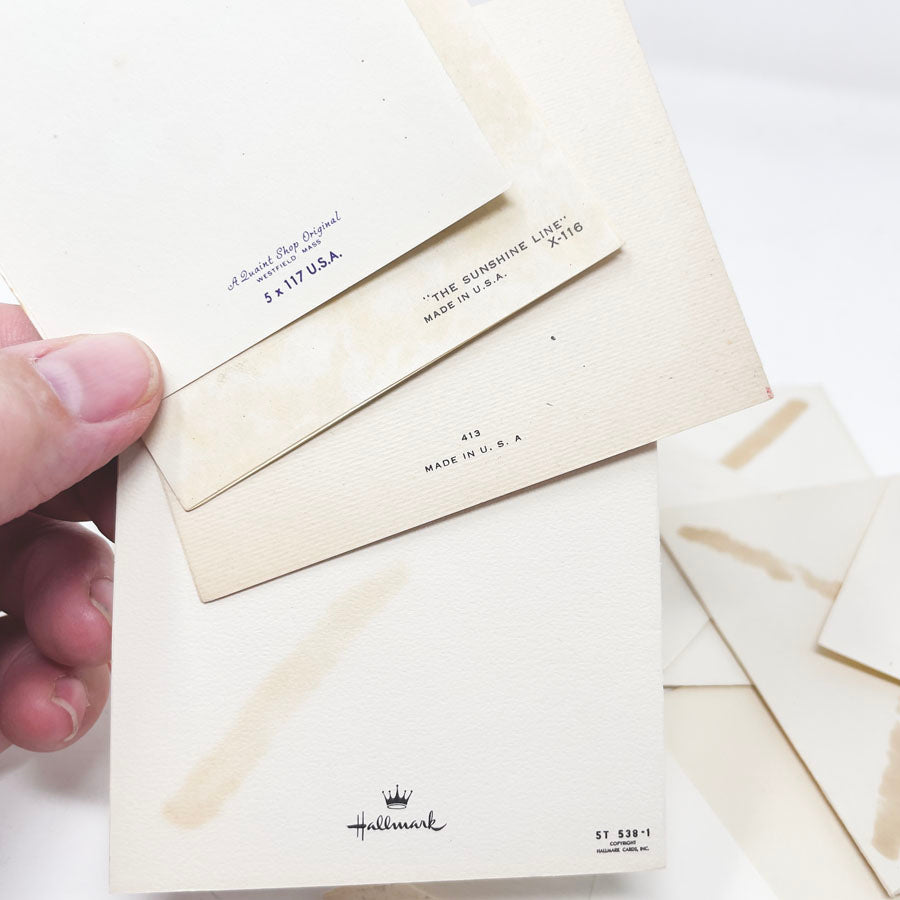 Lot of 5 Vintage 1940s–50s Greeting Cards w/ Envelopes