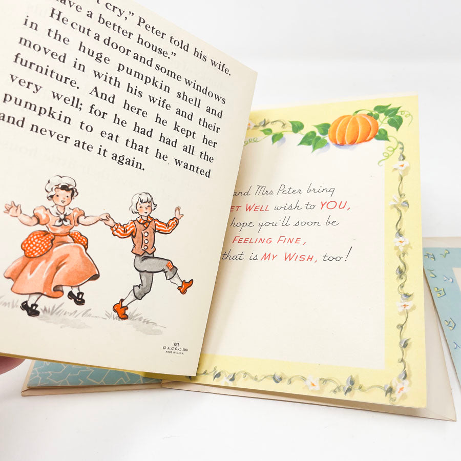 Vintage 1950s Storybook Get Well Cards with Nursery Rhyme Inserts