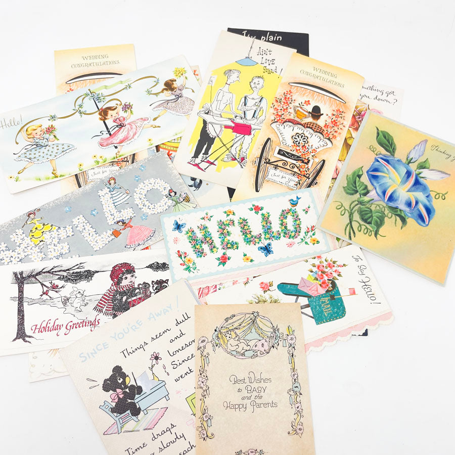 Large Bundle of Vintage 1950s–60s Humorous & Sentimental Greeting Cards