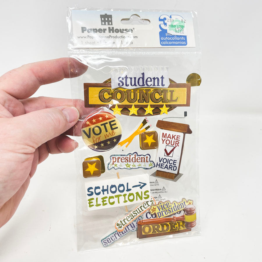 Paper House Student Council 3-D Stickers
