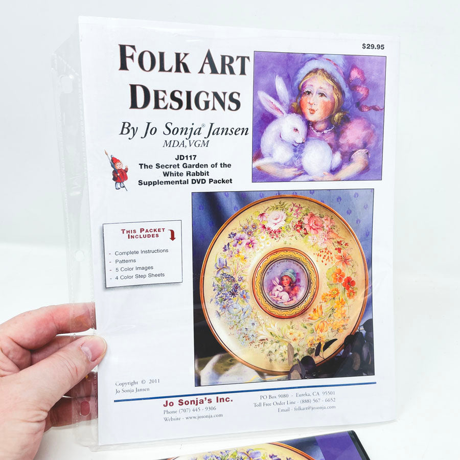 White Rabbit Folk Art Painting Packet & DVD by Jo Sonja Jansen