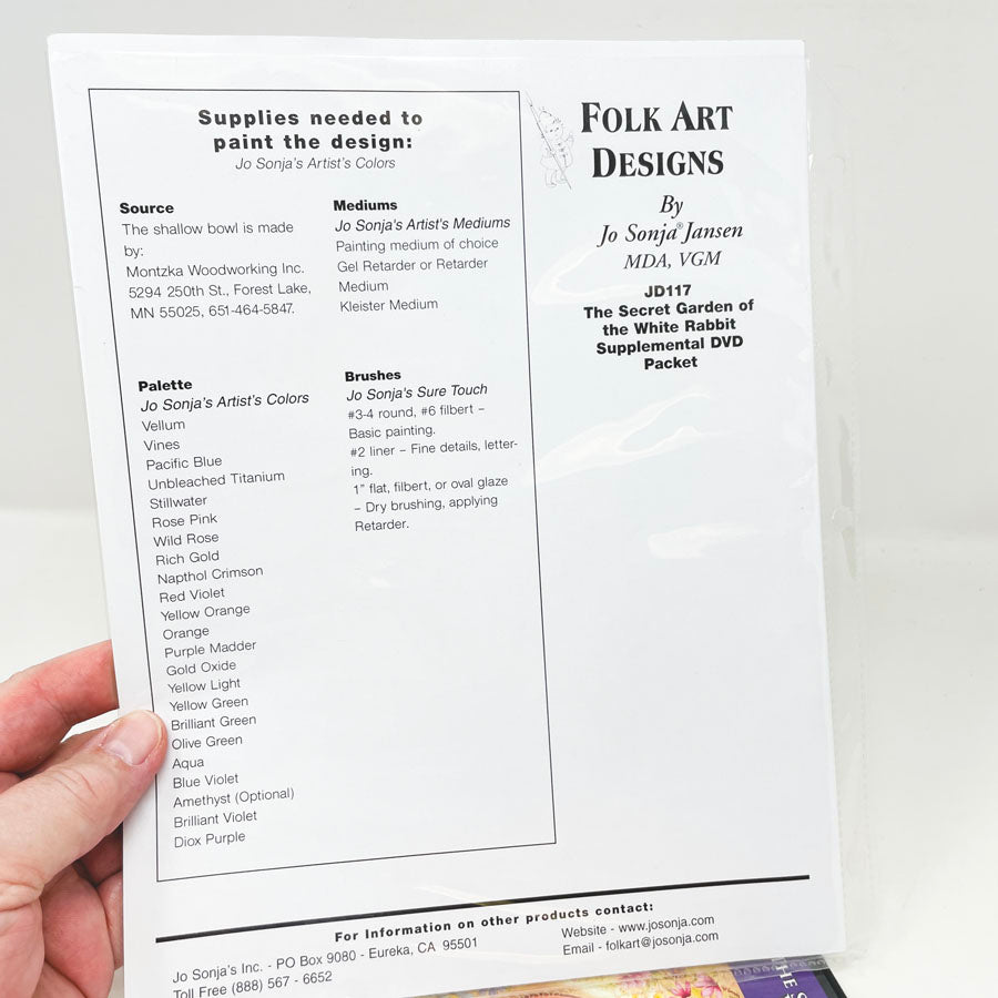 White Rabbit Folk Art Painting Packet & DVD by Jo Sonja Jansen