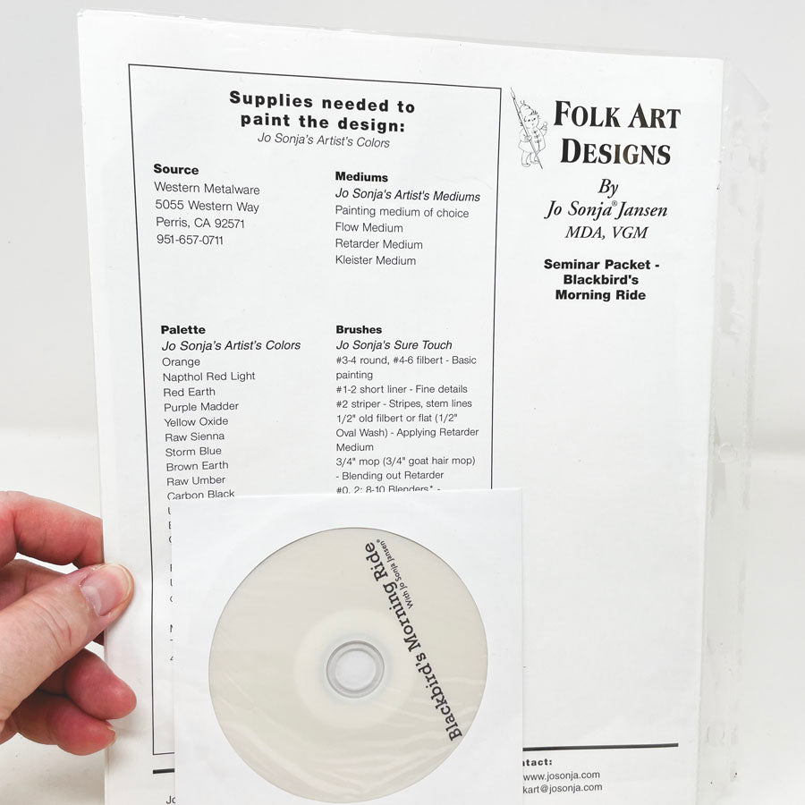 Blackbird's Morning Ride Folk Art Painting Packet & DVD by Jo Sonja Jansen