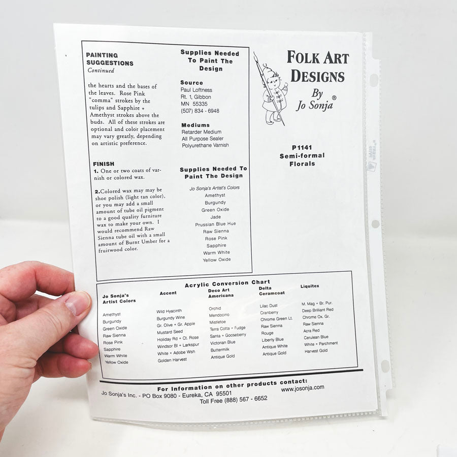 Semi-Formal Florals Folk Art Painting Packet by Jo Sonja Jansen