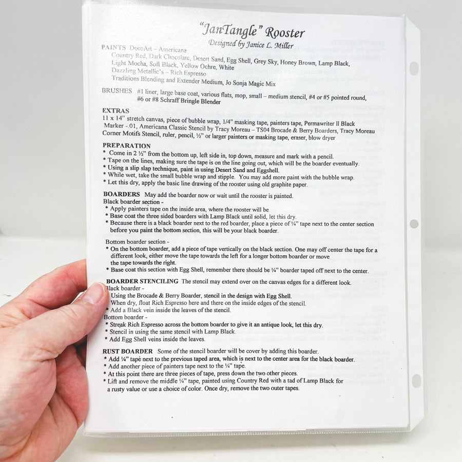 Rooster Folk Art Painting Packet by Jo Sonja Jansen