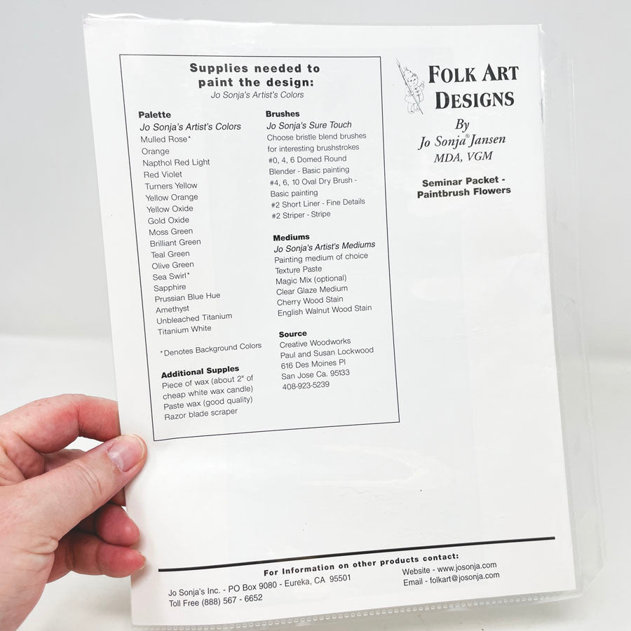 Paintbrush Flowers Folk Art Painting Packet by Jo Sonja Jansen