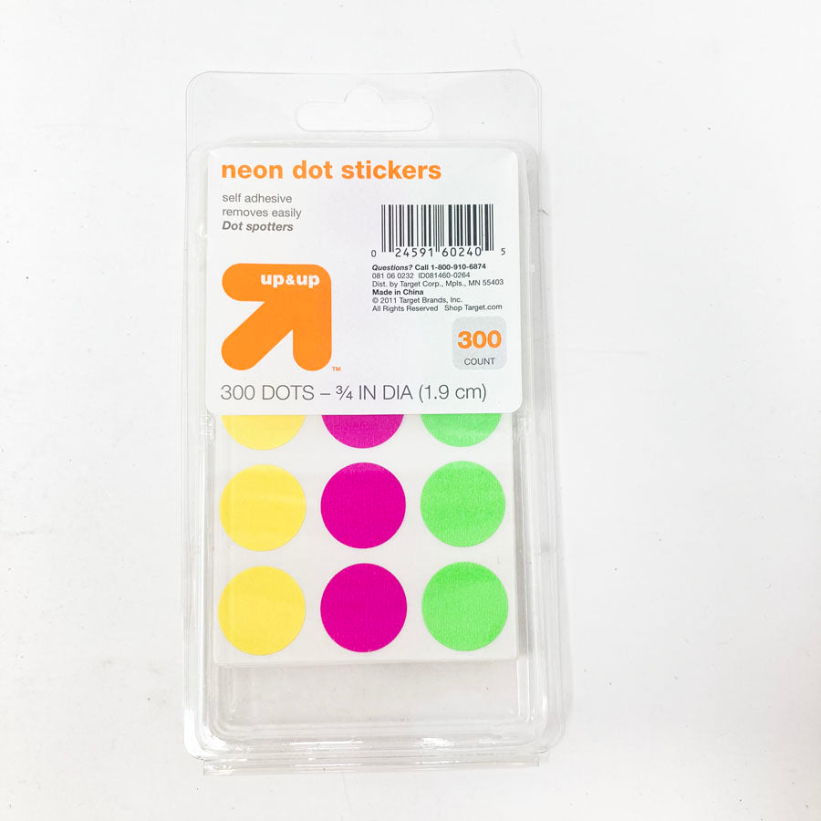 Up & Up Neon Dot Stickers 3/4"