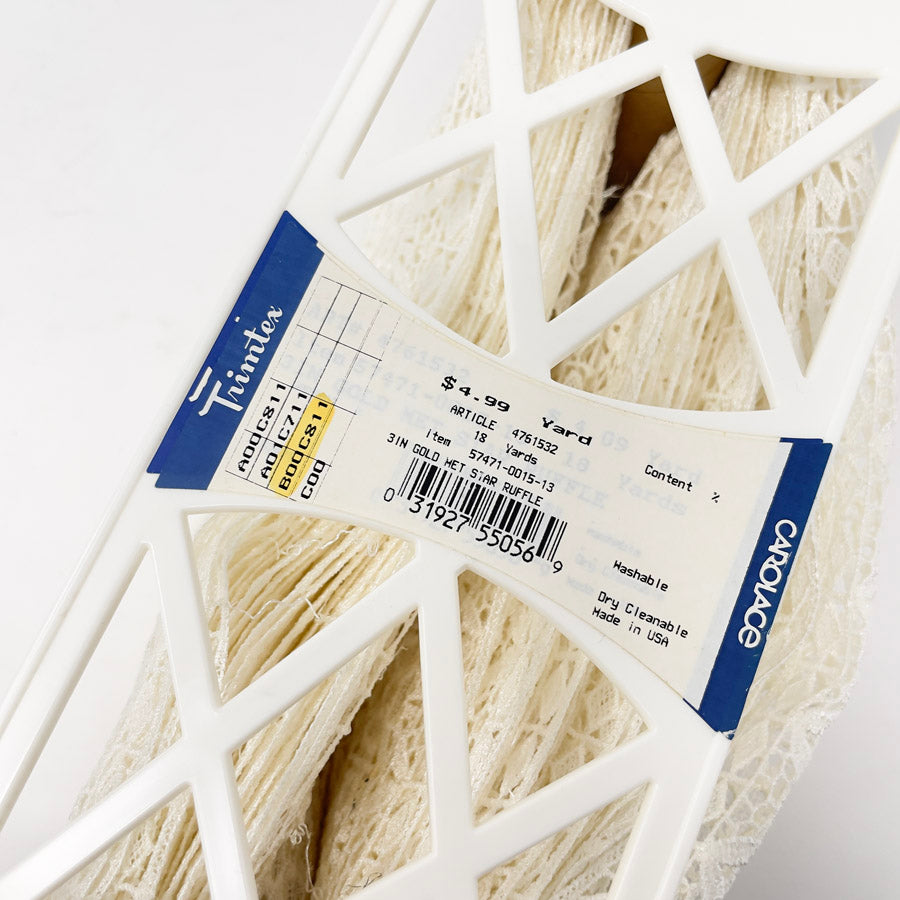 11 yds - 3" Gold Net Star Ruffle