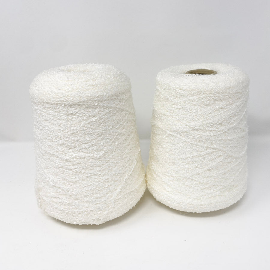 Bramwell Rania White Boucle Yarn - Mill Cone (1)