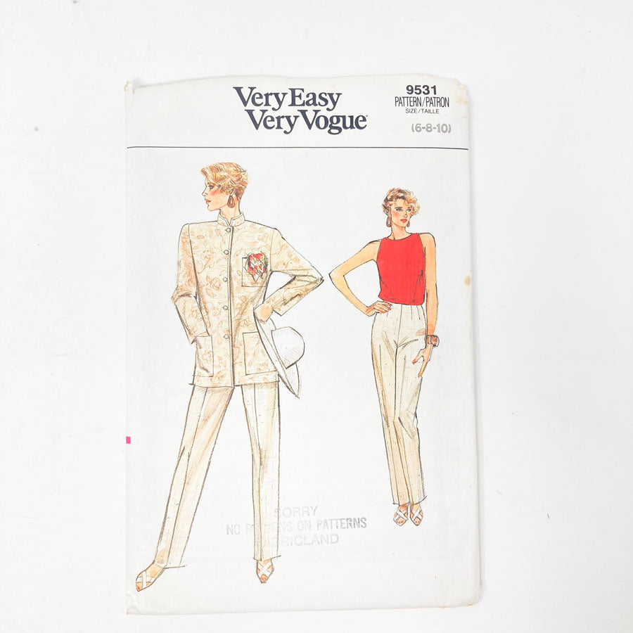 1986 Outfit (6-10) by Very Easy Very Vogue 9531 Sewing Pattern