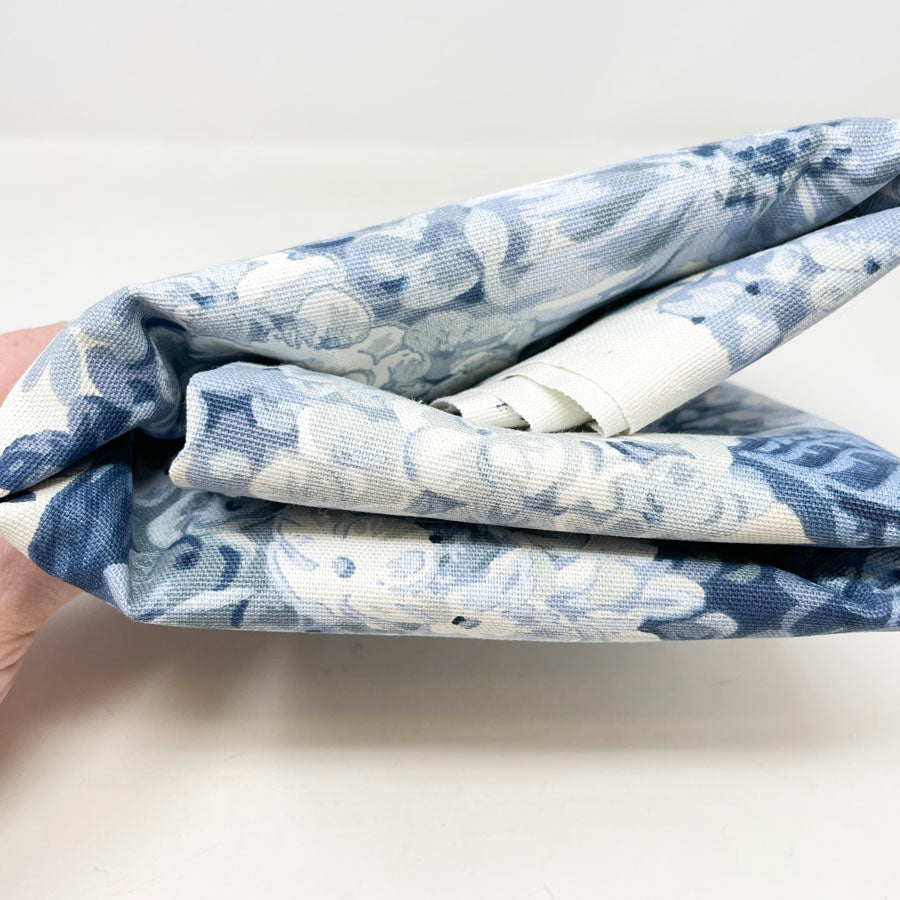 2 yds. Blue & White Upholstery Fabric