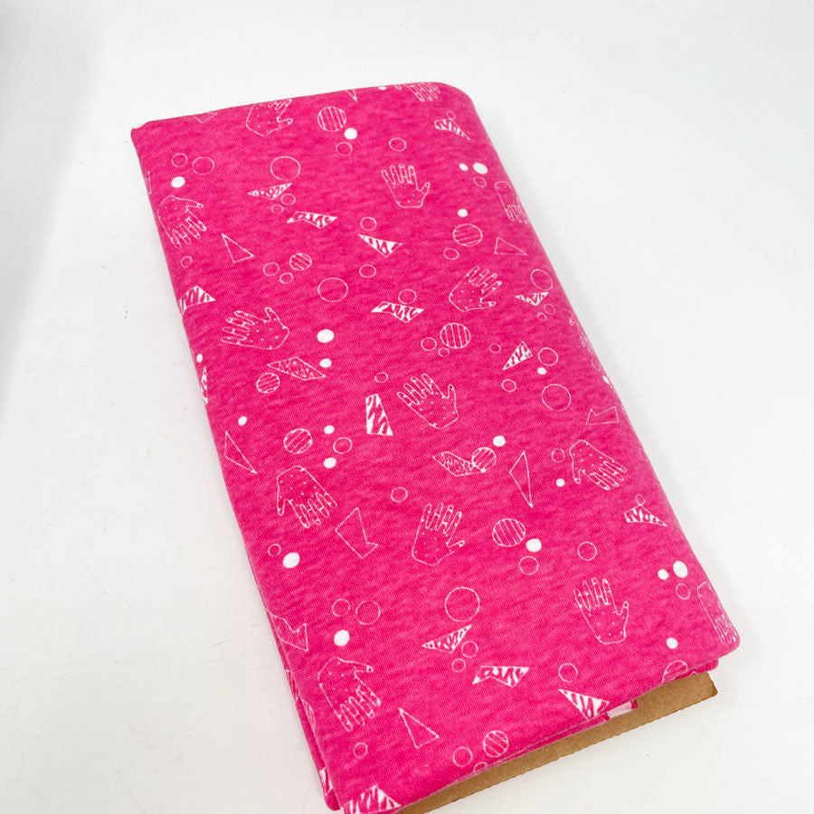 2 yds. Pink Abstract Hand Jersey Fabric