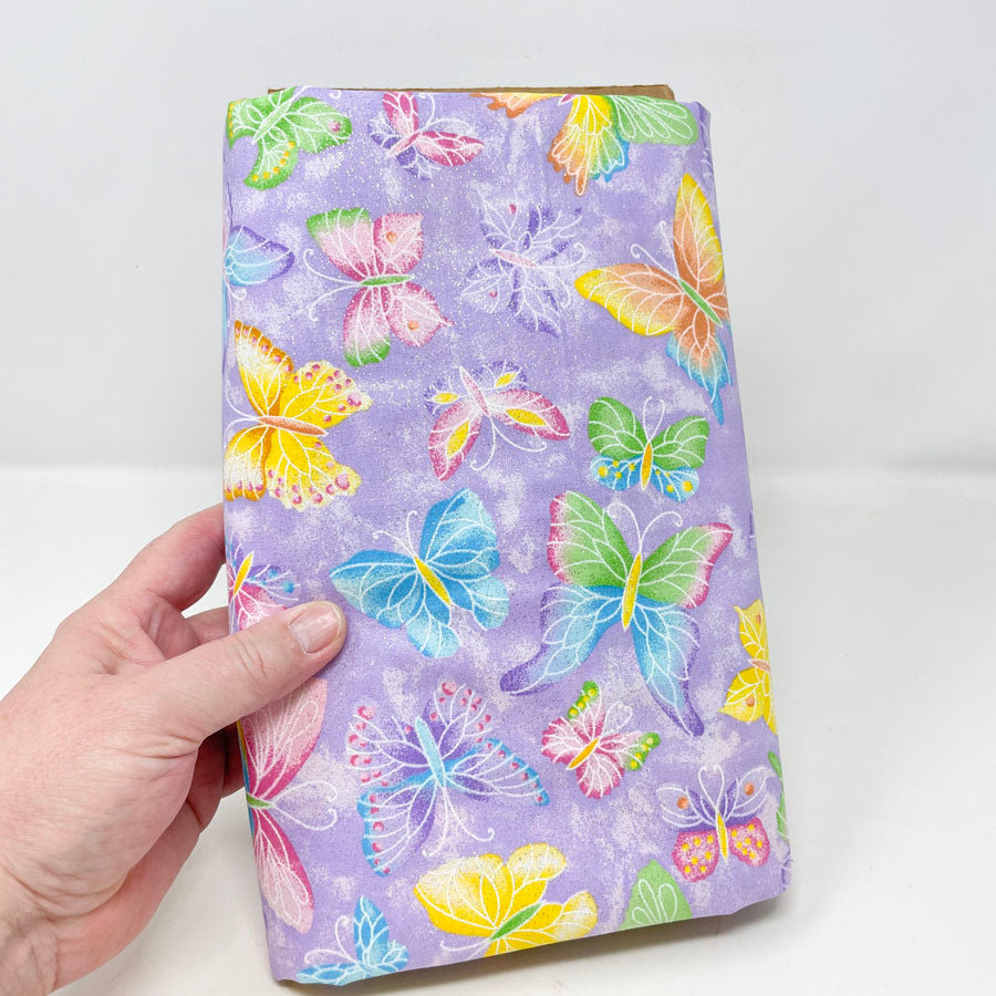 5.5 yds. x 44" Purple Butterfly Fabric