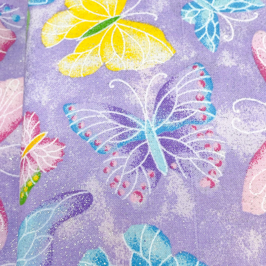5.5 yds. x 44" Purple Butterfly Fabric