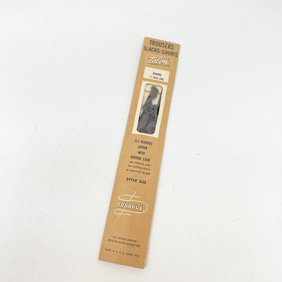 Talon Trouser Zipper - 11" Brown