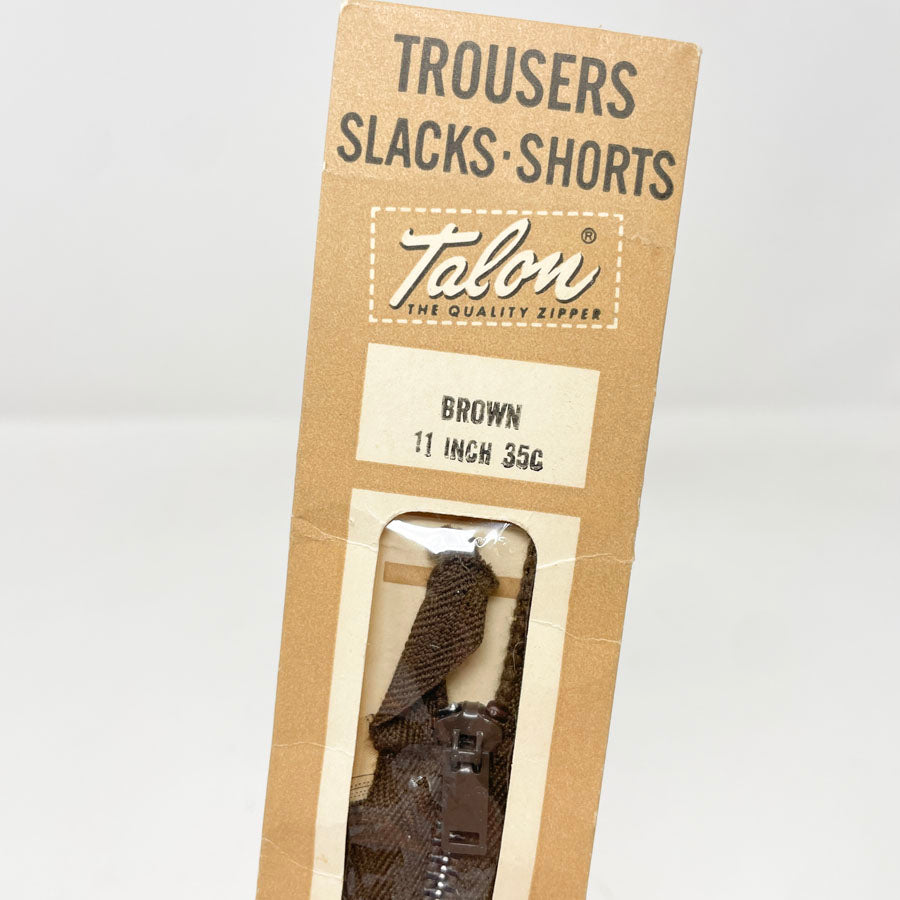 Talon Trouser Zipper - 11" Brown