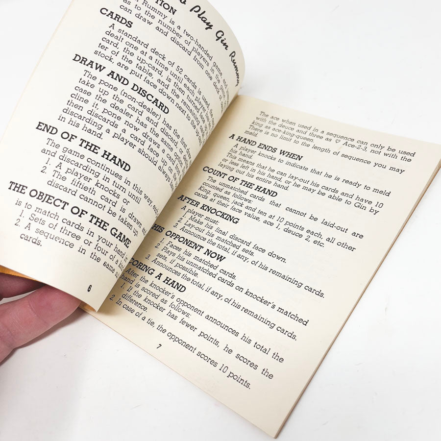 Vintage Gin Rummy Standardized Rules Book