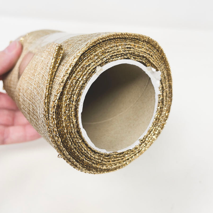 Wide Gold Burlap Ribbon