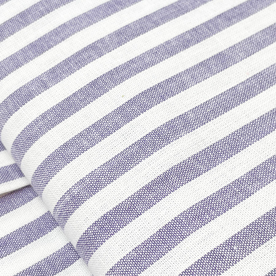 2.5 yds. Midnight Blue White Stripe Cotton Fabric
