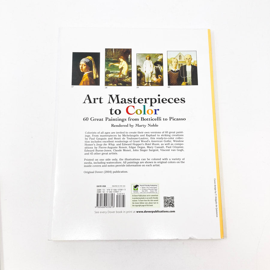 Art Masterpieces to Color- Dover Publications, Inc.