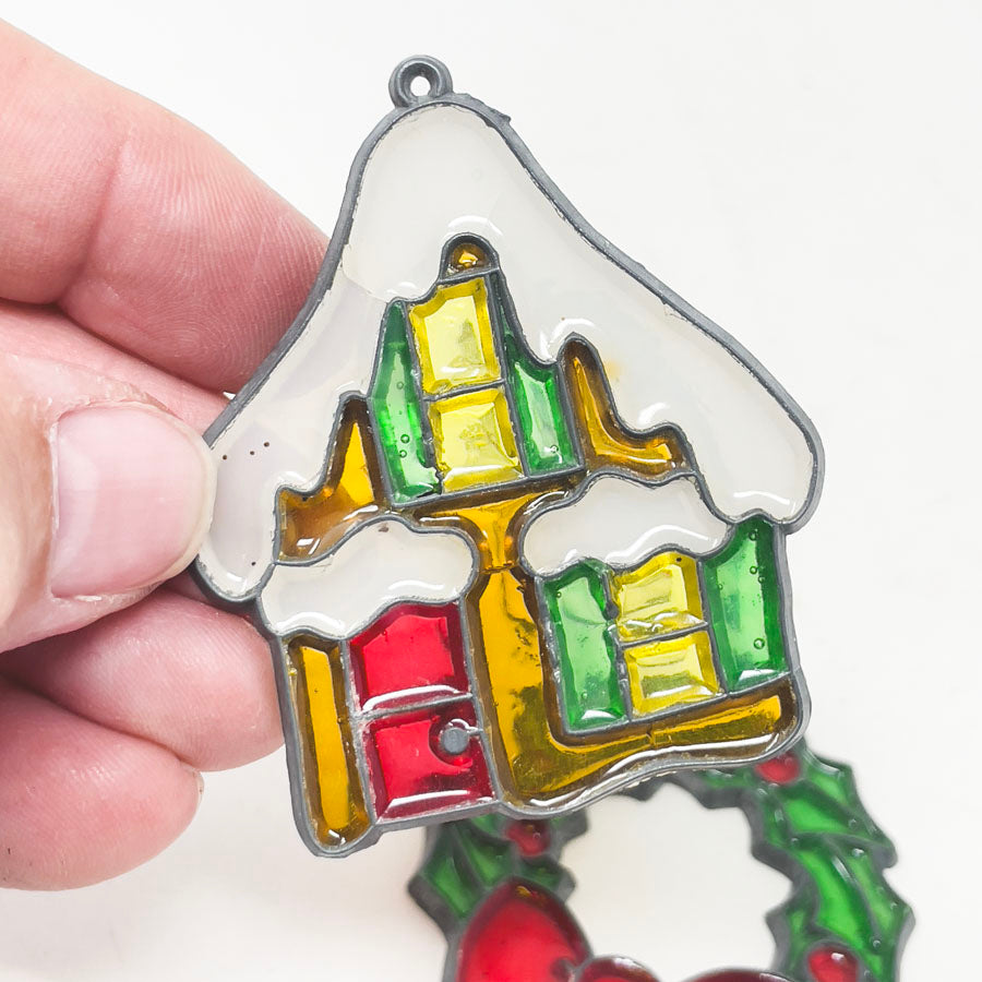 Vintage Completed Makit & Bakit Stained Glass Christmas Suncatchers