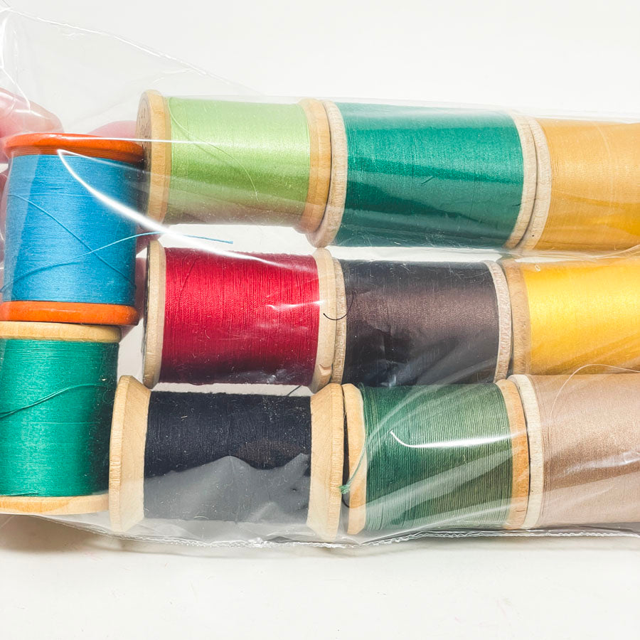 11 Vintage Wood Thread Spools