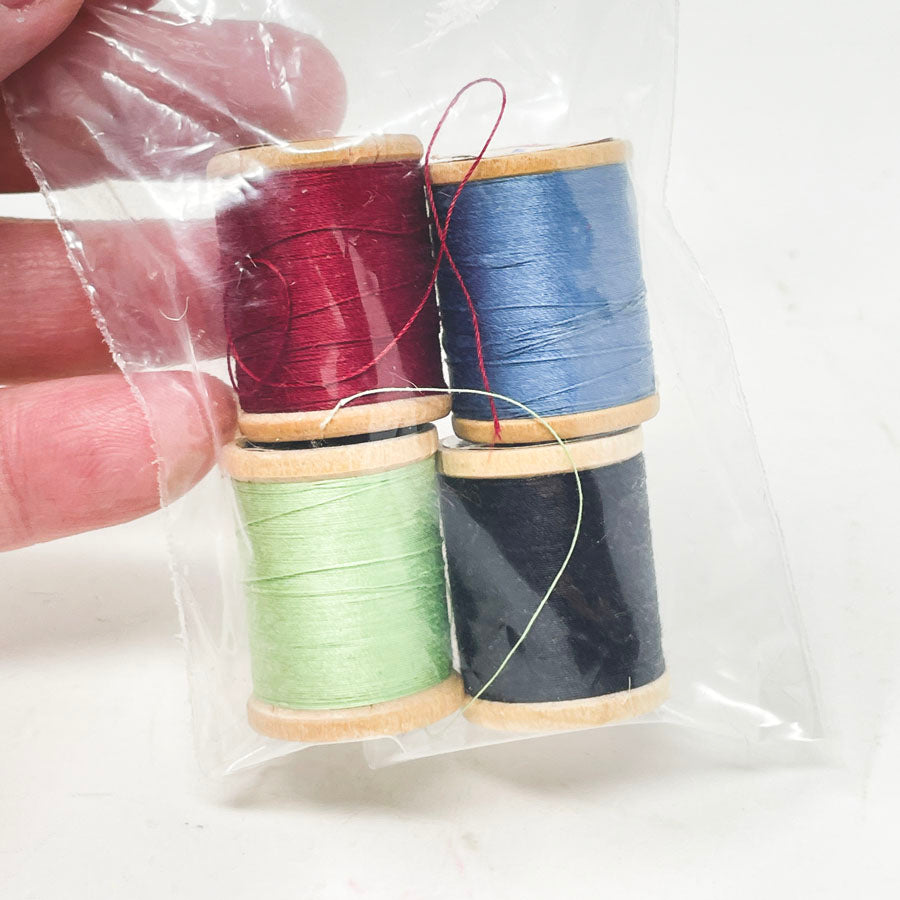 4 Vintage Wood Thread Spools