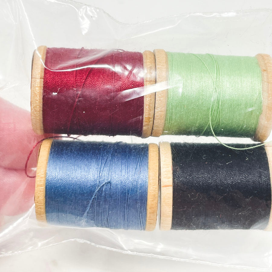 4 Vintage Wood Thread Spools