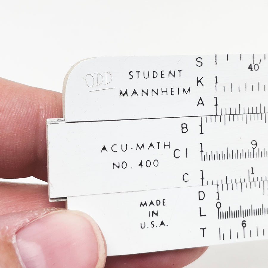Vintage Acu-Math No. 400 Student Mannheim Slide Rule