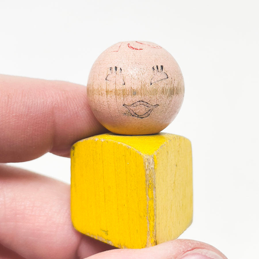 Vintage Wooden Fisher Price Little People - Triangle Shape