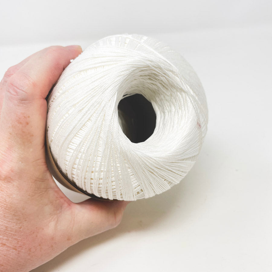 Mercerized Cotton Thread in Bright White