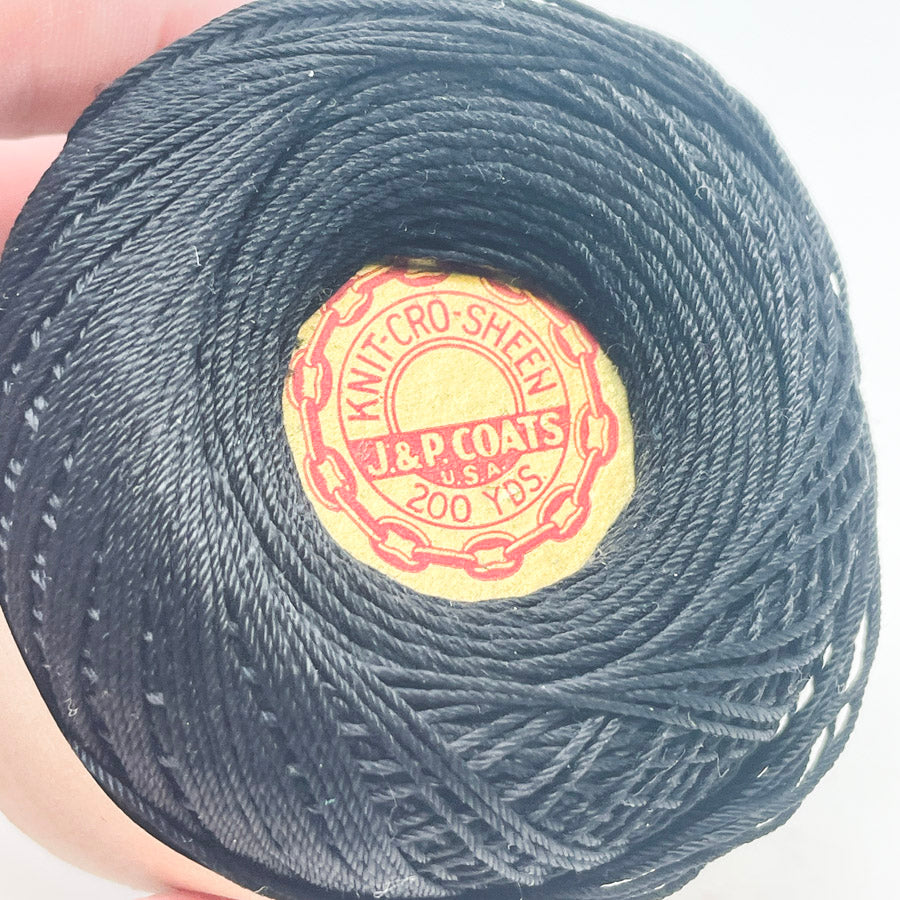 J. & P. Coats Knit-Cro-Sheen Thread in Black