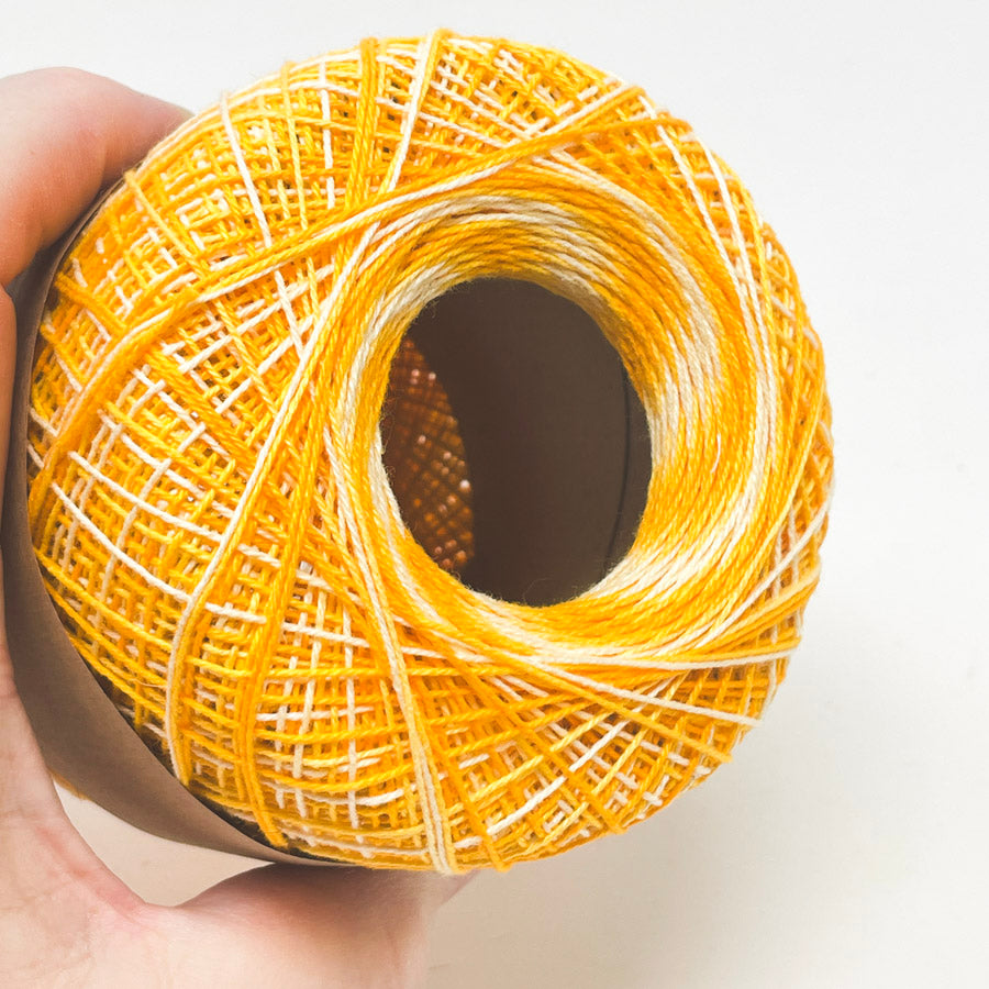 Mercerized Cotton Thread in Yellow/Orange Ombre
