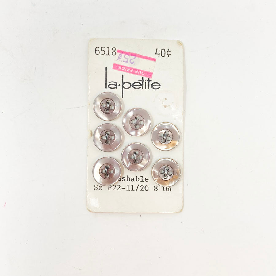 7 La Petite Size 8 Carded Pearlized Smoke Buttons