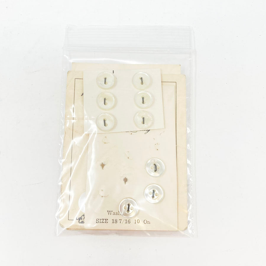 Bundle of 15 Small Clear Carded Buttons