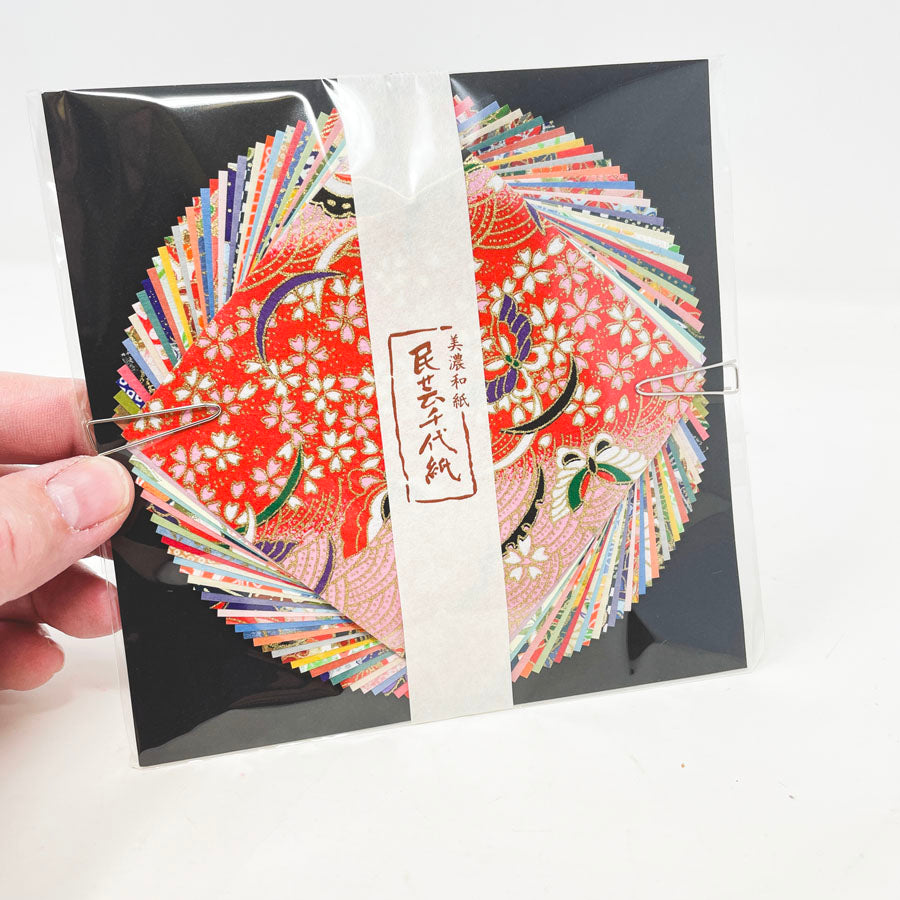 NEW // Premium Washi Origami Paper – Mingei Floral Gold (2 Sizes Available)