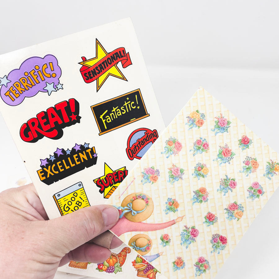 Bundle of Asst. Vintage Sticker Sheets