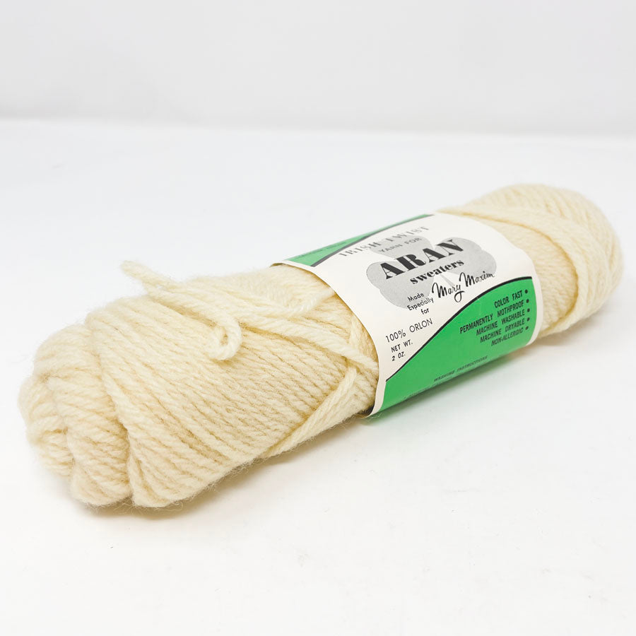 Cream Mary Maxim Aran Sweater Irish Twist Yarn