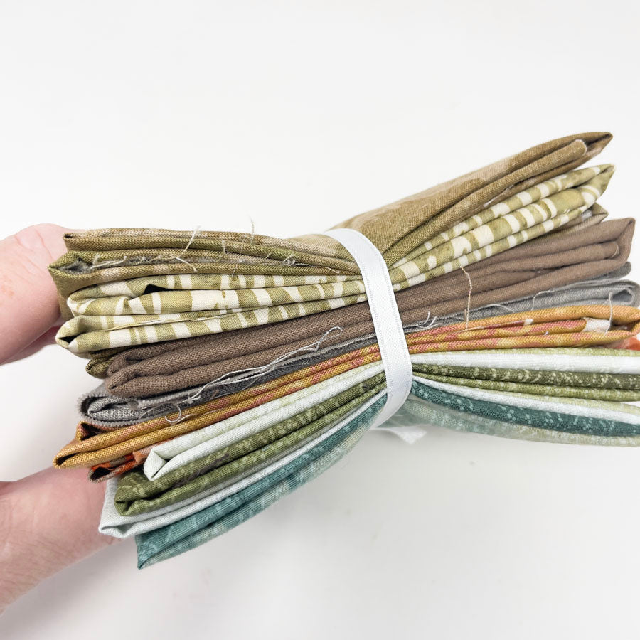 Complimentary & Khaki Batik/Prints Fabric Bundle